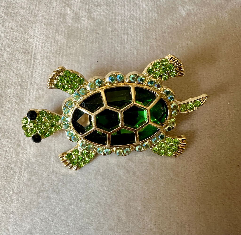 [16012] turtle Brooch (Green)