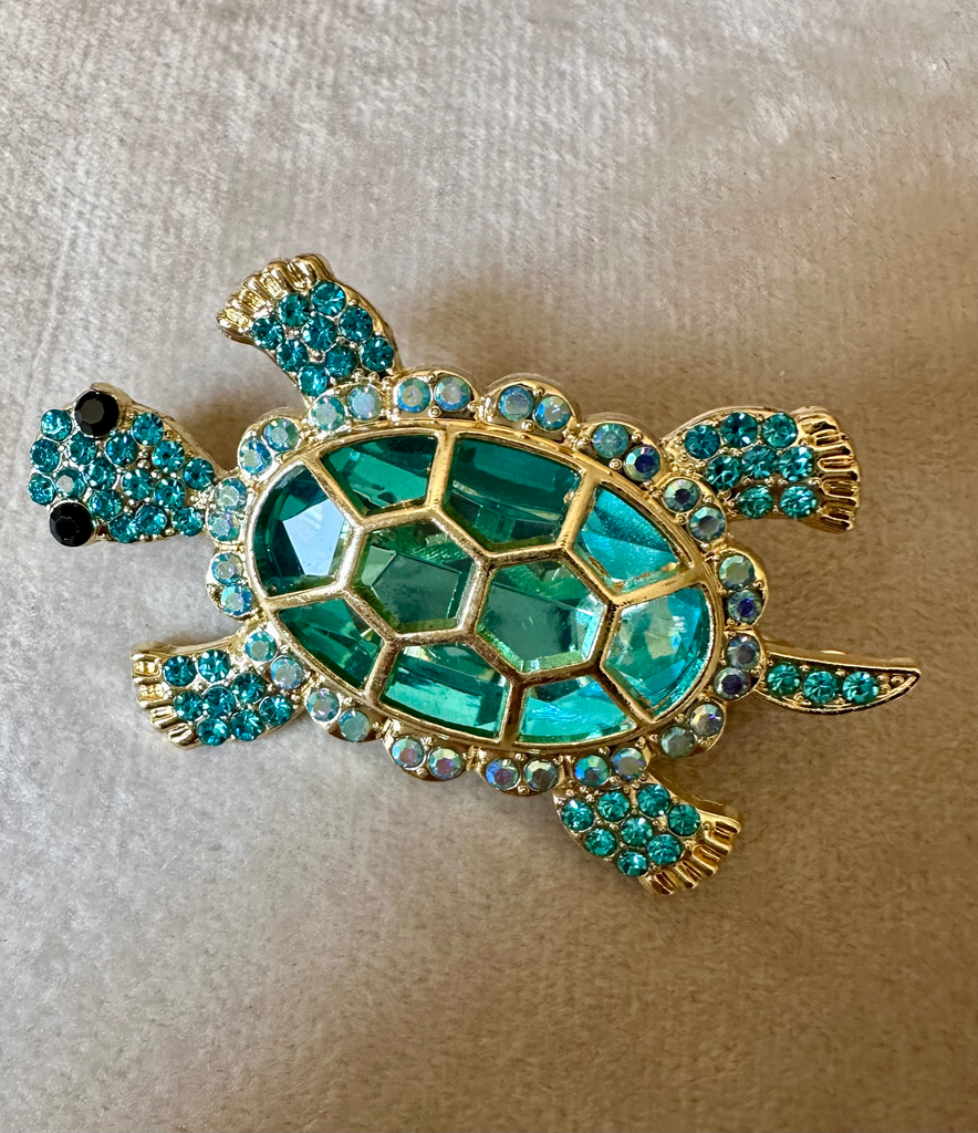 [16011] turtle Brooch (Blue)