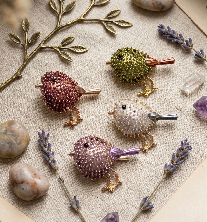 Bird Brooch (White)