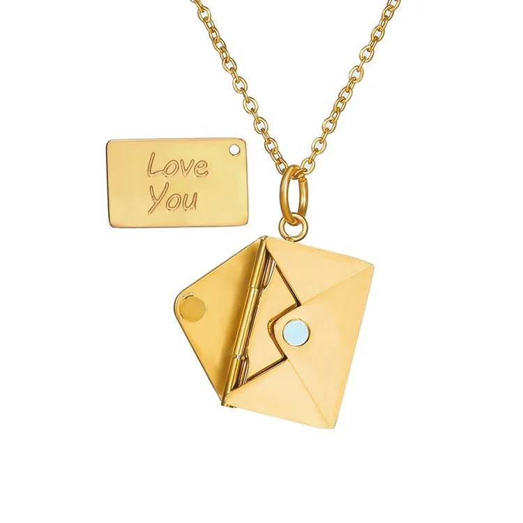 [14027] Envelope I Love You Necklace
