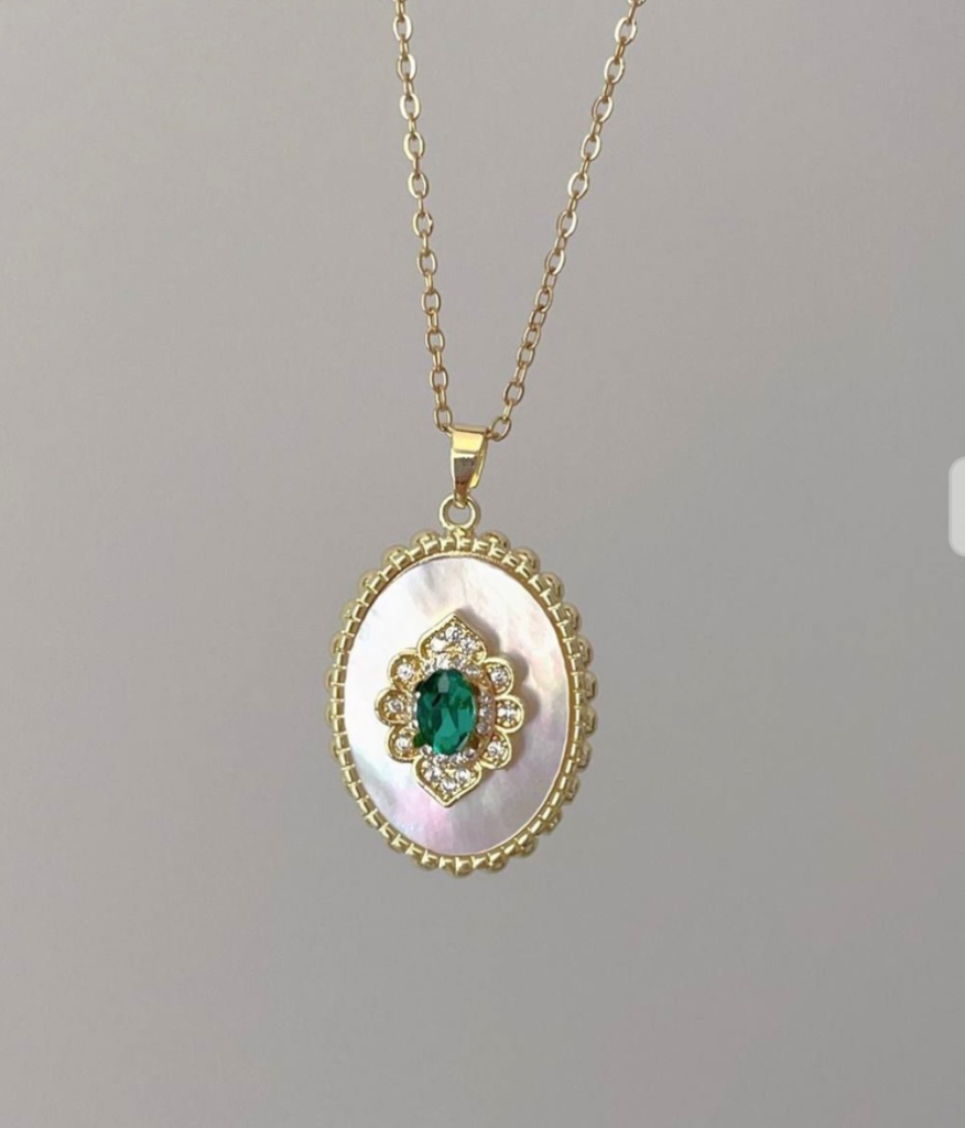 [14076] Queen Necklace (Green)