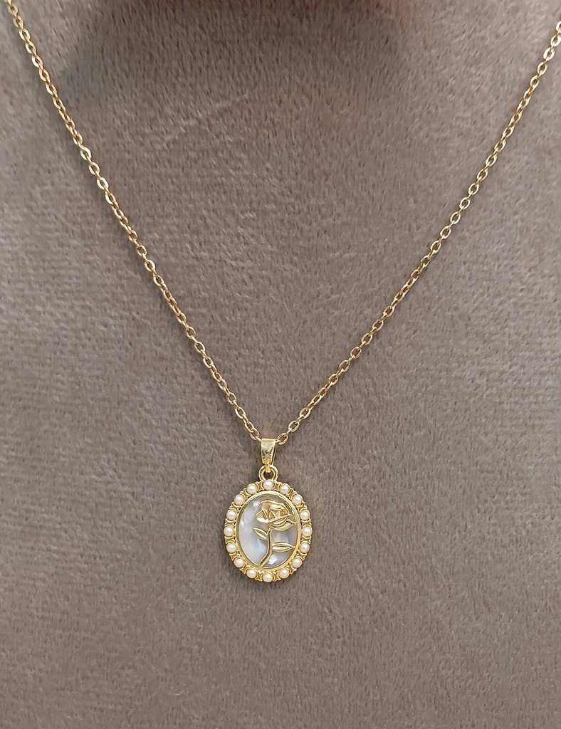 [14005] Flower pearl Necklace