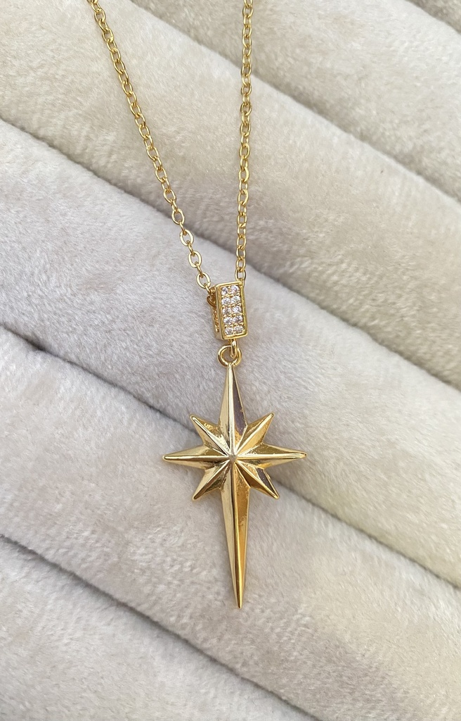 [14160] Shiny star Necklace 