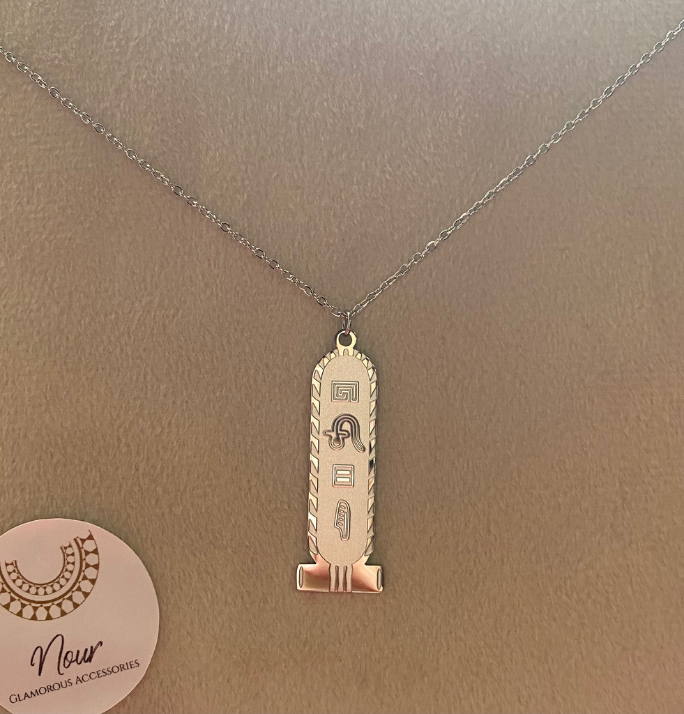 [14174] Silver Pharaonic Necklace 