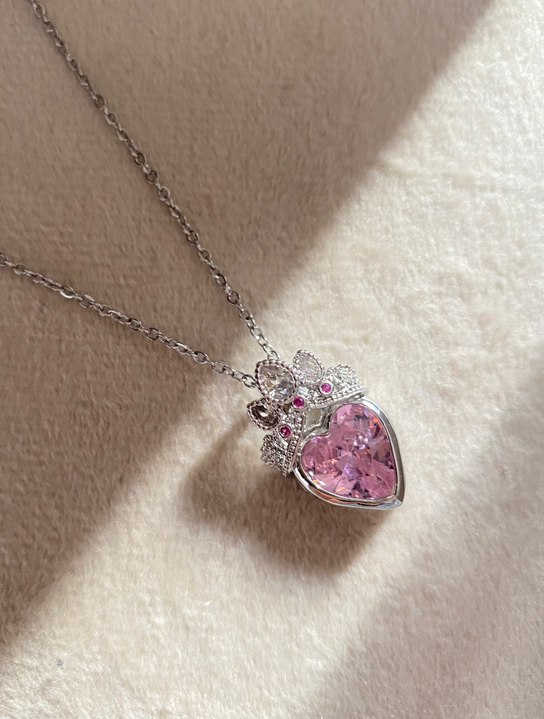 [14184] Pink Heart (Rapunzel)Necklace 