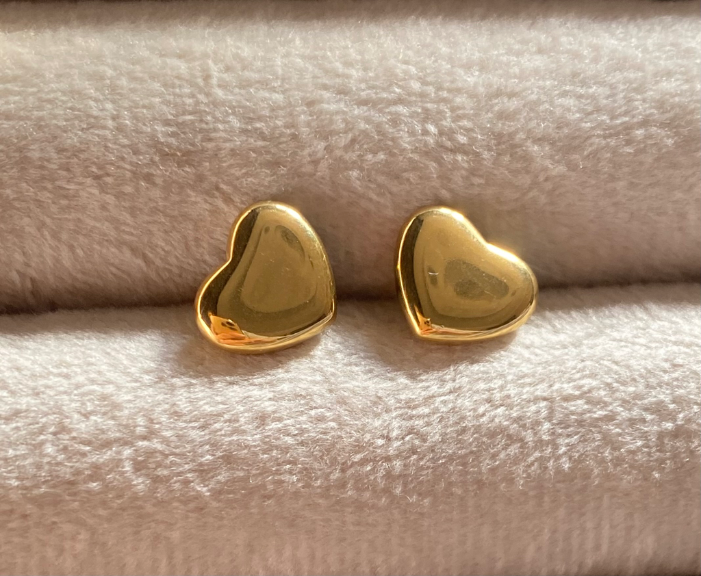 [15054] Gold Heart Earings 