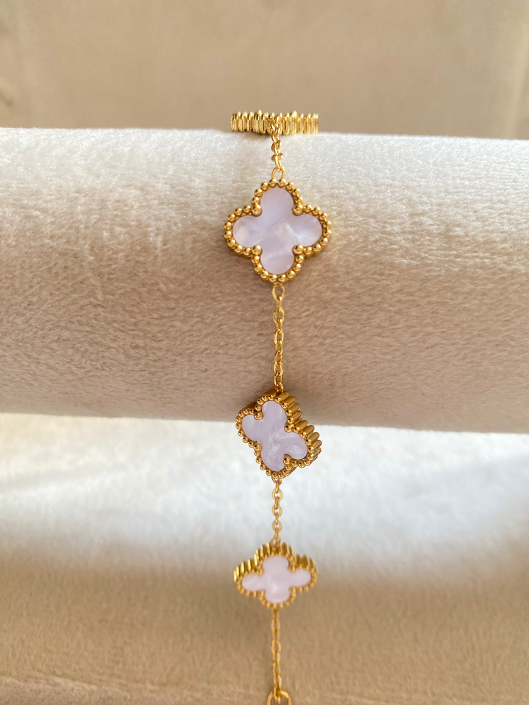 [13133] White van cleef (Gold) Bracelet 