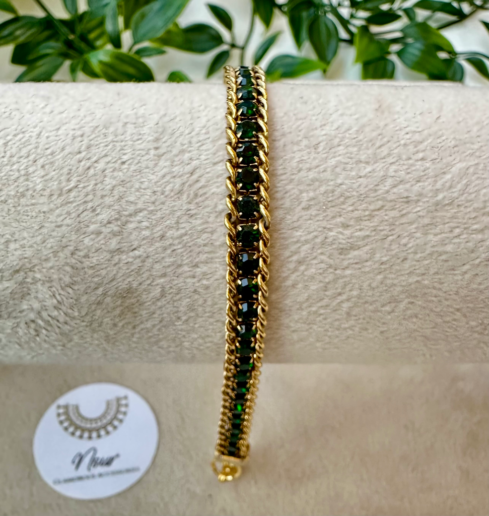 [130142] Green tennis Bracelet 