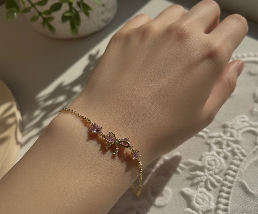[13160] Pink bow Bracelet 